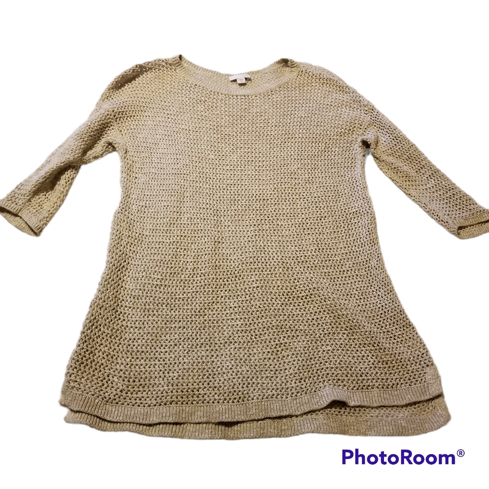 J. Jill Knit Sweater Tan Womens Size Medium